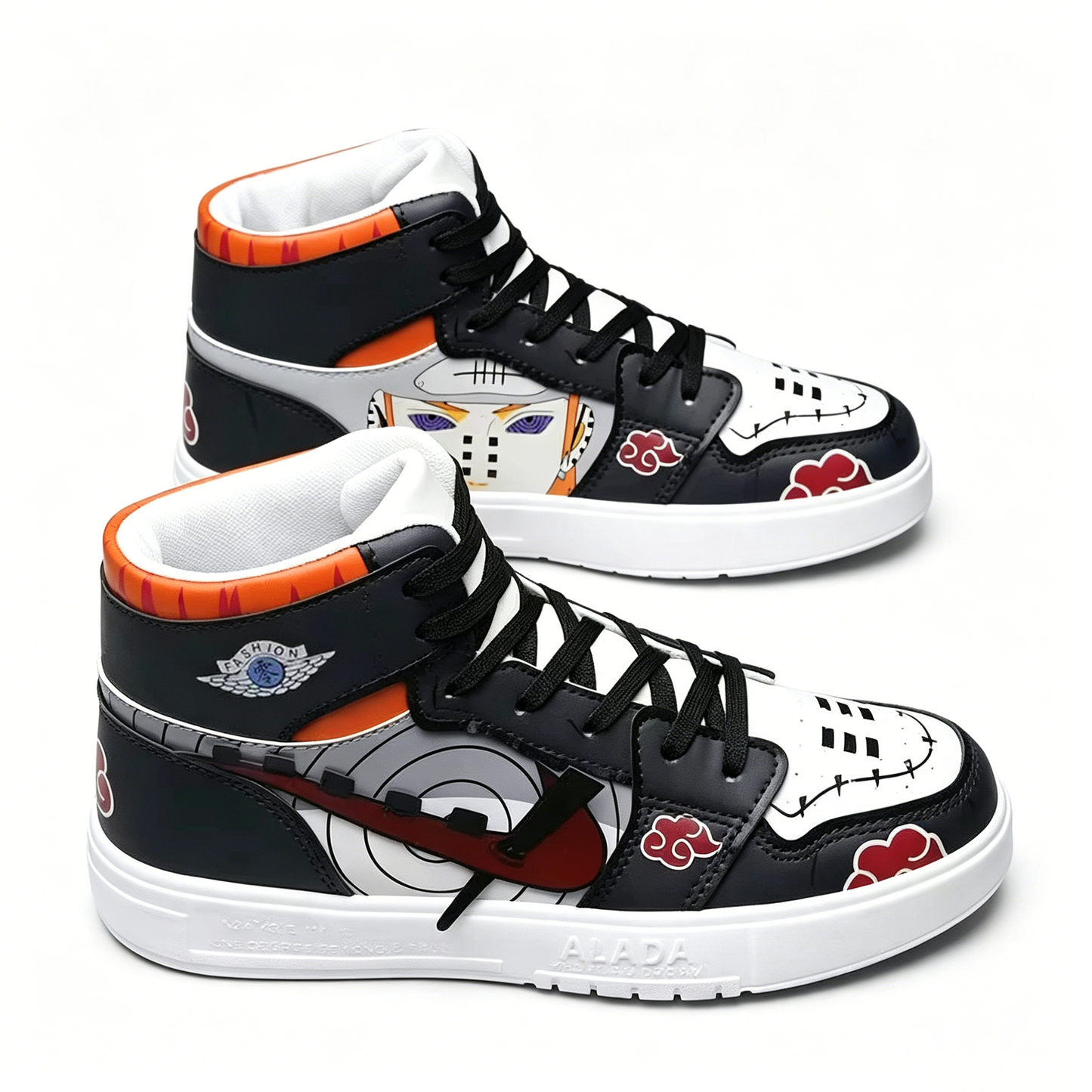 Naruto Pain Yahiko Anime High Top Sneakers, Akatsuki Graphic Casual Streetwear Shoes