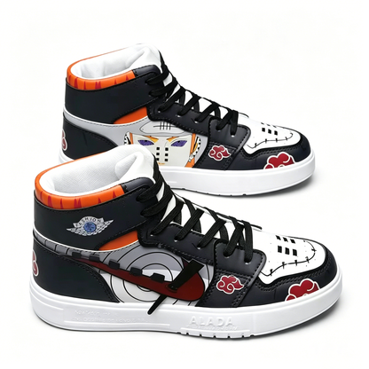 Naruto Pain Yahiko Anime High Top Sneakers, Akatsuki Graphic Casual Streetwear Shoes