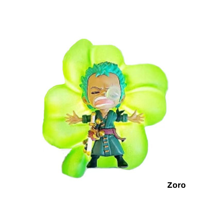 One Piece Monkey D. Luffy Roronoa Zoro Blind Box LED Night Light, Anime Character Figure Lamp, Touch‑Control Dimmable Bedside Decor Light for Anime Collectors