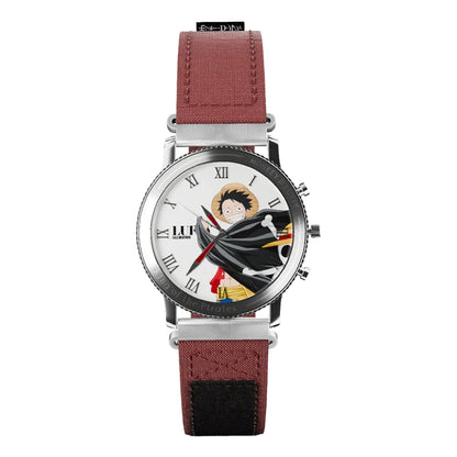 One Piece Luffy Zoro Nami Chopper Blind Box Wrist Watch, Anime Character Quartz Watch with Polyester Strap, Collectible Random Mystery Box Wristwatch Gift for Anime Fans