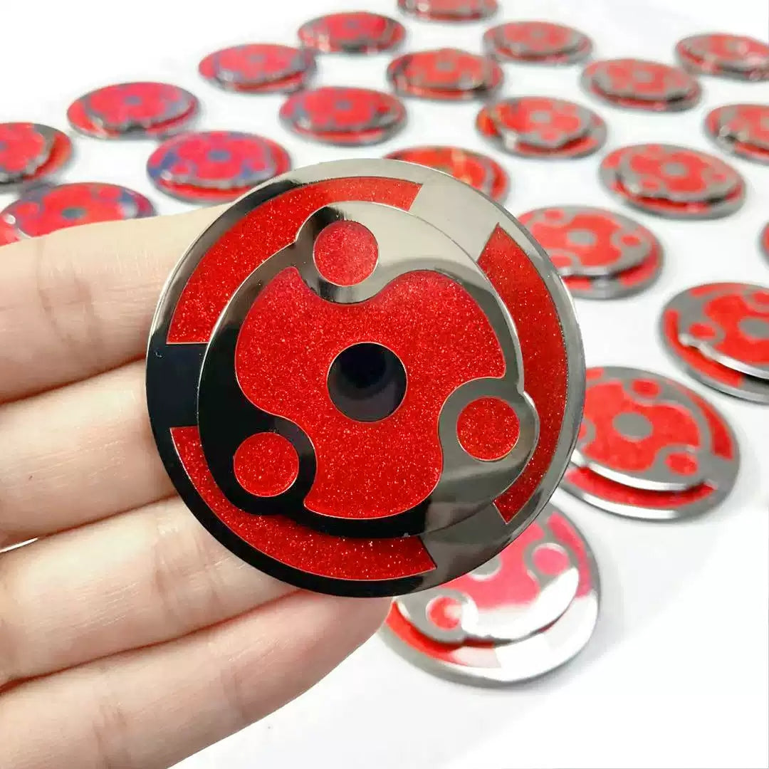 Naruto Uchiha Madara Spinning Mangekyo Sharingan Enamel Pin, Rotatable Anime Brooch
