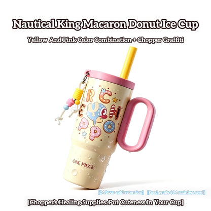 One Piece Tony Tony Chopper 720ml Insulated Tumbler, Anime Stainless Steel Iced Coffee Cup with Keychain