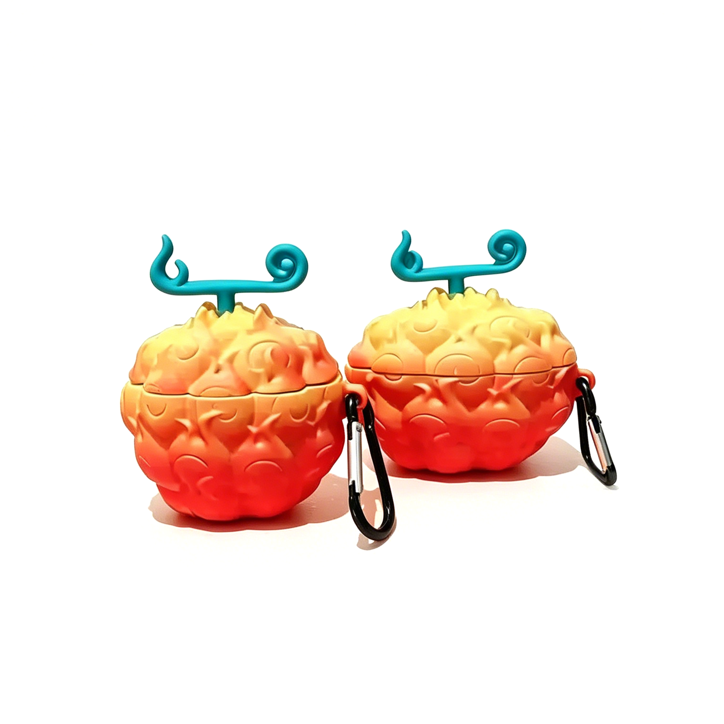 One Piece Luffy Ace Devil Fruit AirPods Case, 3D Silicone Earbuds Protective Cover with Keychain