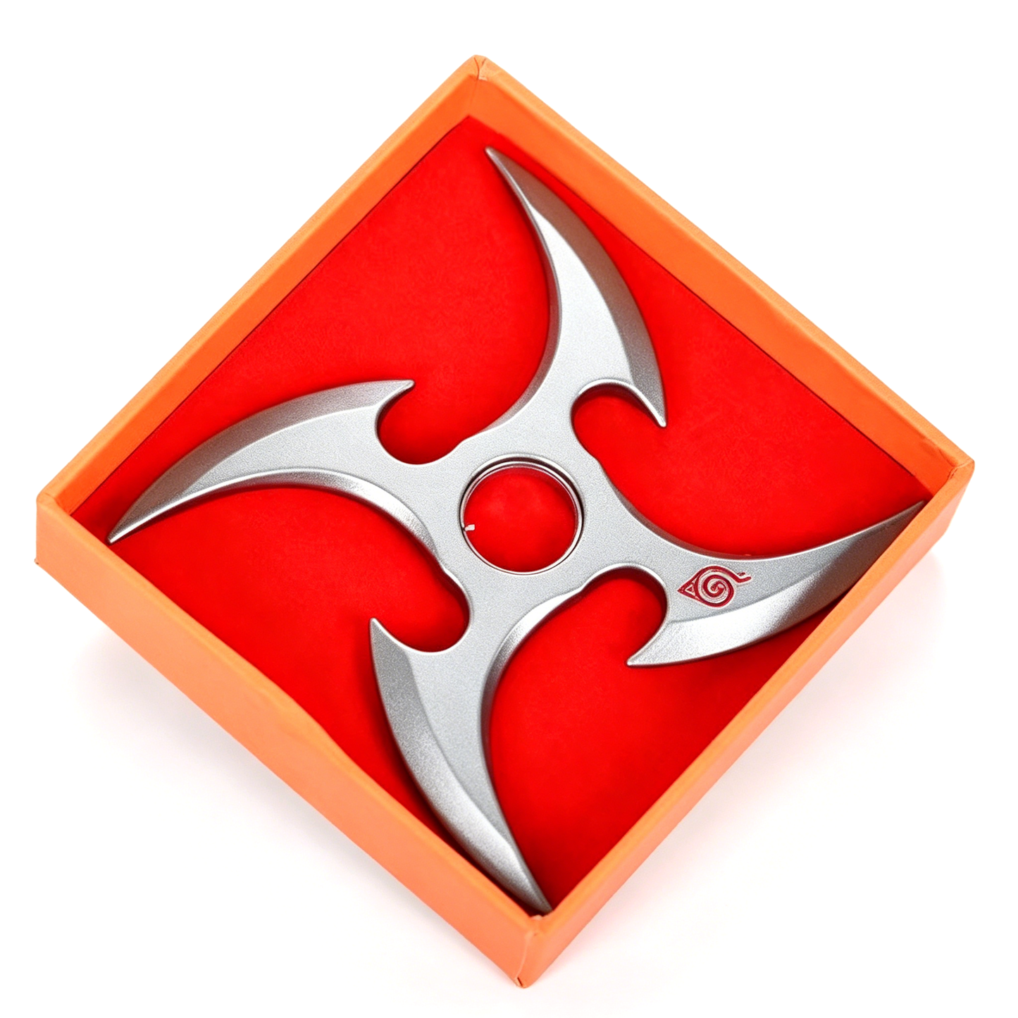 Naruto Uzumaki Konoha Symbol Shuriken Fidget Spinner, Stress Relief Metal Toy