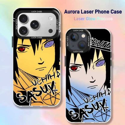 Naruto Sasuke Anime Phone Case, Graffiti Style Multi Character Shockproof Protective Case For iPhone All Models Anti-Scratch Soft TPU Cell Phone Cover
