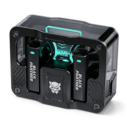Marvel Iron Man Captain America Black Panther True Wireless Bluetooth 5.3 Earbuds RGB Lighting Transparent Zinc Alloy Charging Case Low Latency Gaming Touch Control TWS Headphones