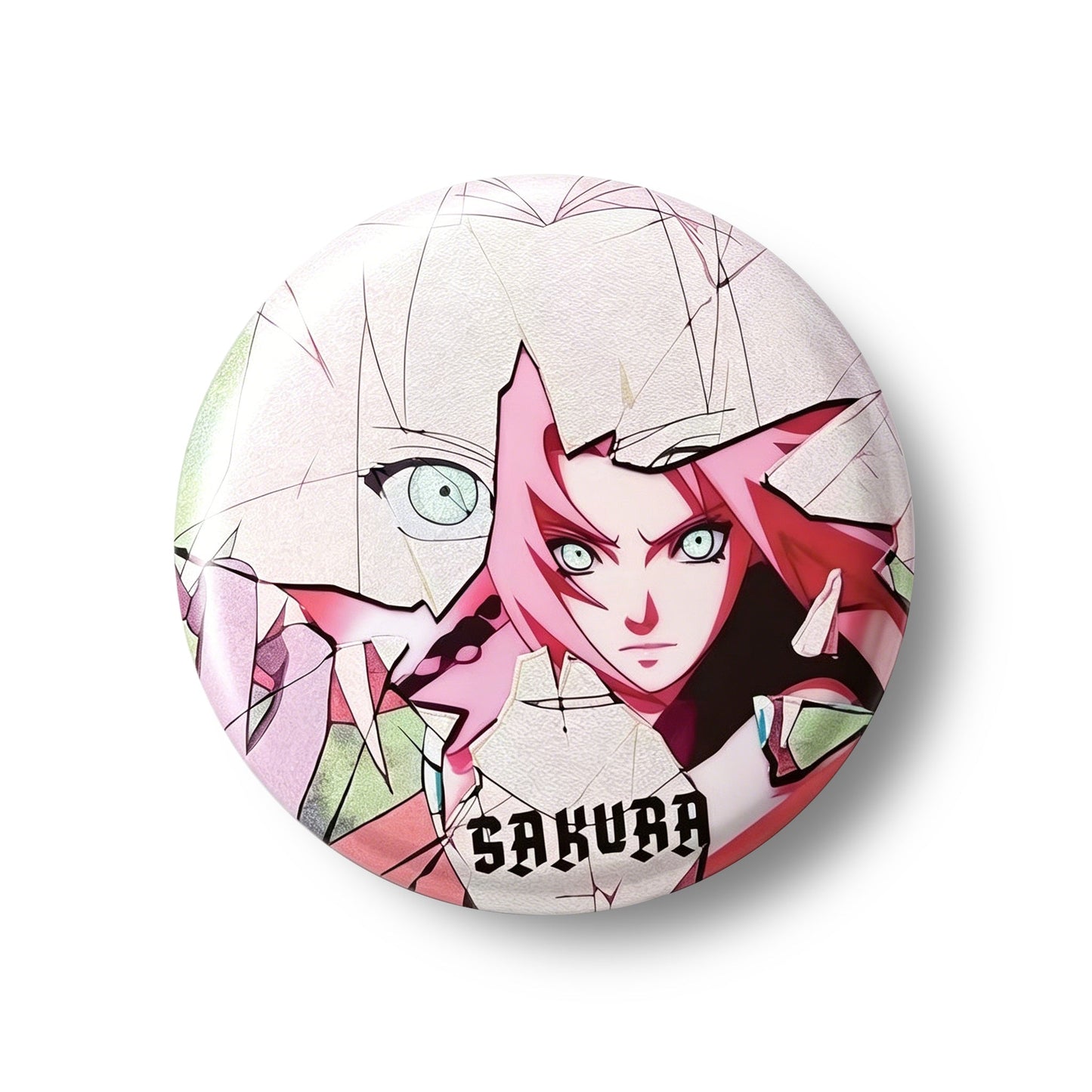 Naruto Uzumaki Sasuke Uchiha Cracked Anime Button Pins, 58mm Character Metal Brooch Badges for Backpack Clothing