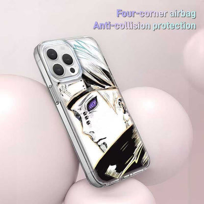 Naruto Pain Yahiko Anime Phone Case, Laser Gradient Shockproof Protective Cover for iPhone