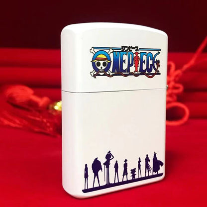 One Piece Monkey D. Luffy Wanted Poster Lighter, Glow‑in‑the‑Dark Windproof Kerosene Lighter, Anime Collectible Reusable Metal Lighter for Fans Collection