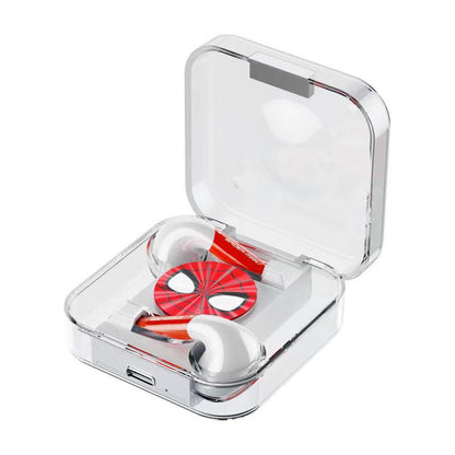 Marvel Spider-Man Captain America Iron Man Wireless Earbuds, Marvel TWS Bluetooth 5.2 Headphones with Transparent Case