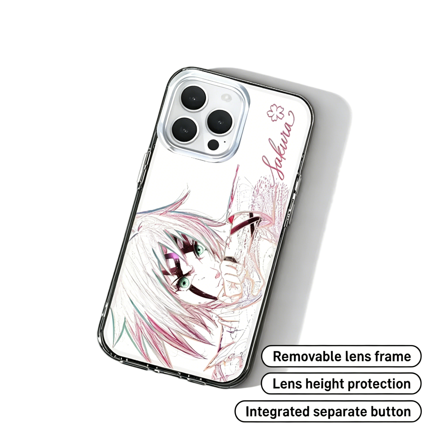 Naruto Sakura Haruno Anime Phone Case, Gradient Shockproof iPhone Case