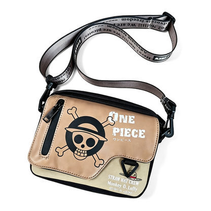 One Piece Monkey D. Luffy Skull Crossbody Bag, Anime Straw Hat Pirate Sling Bag