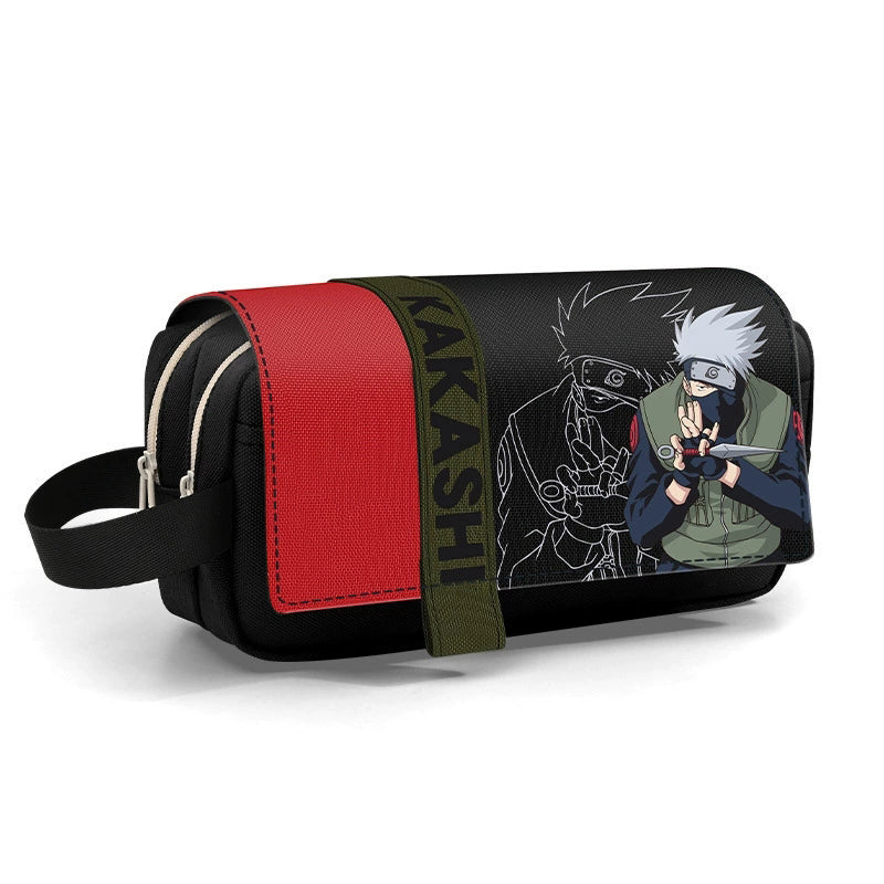 Naruto Shippuden Anime Pencil Case - Itachi Kakashi Naruto Sasuke Large Capacity Stationery Bag