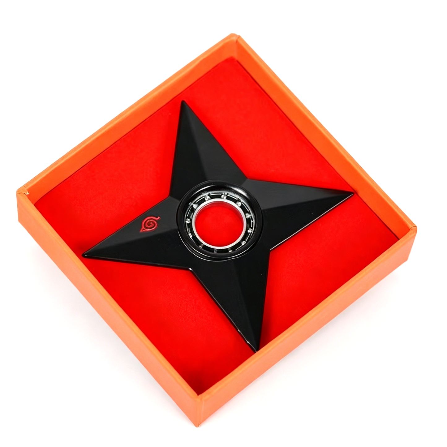 Naruto Uzumaki Konoha Symbol Shuriken Fidget Spinner, Stress Relief Metal Toy