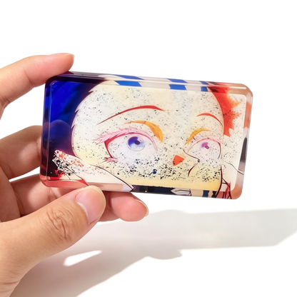Demon Slayer Akaza Snowflake Changing Acrylic Shaker - Anime 3D Quicksand Collectible Card