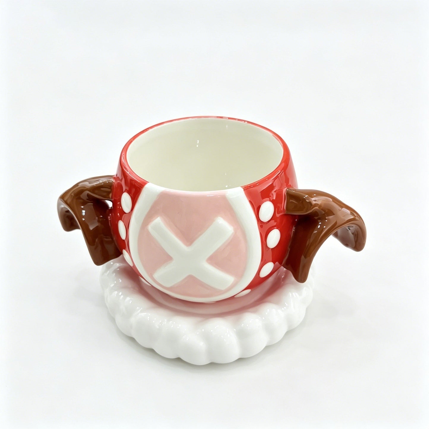 One Piece Tony Tony Chopper Christmas Reindeer 3D Ceramic Mug, Anime Coffee Cup with Saucer