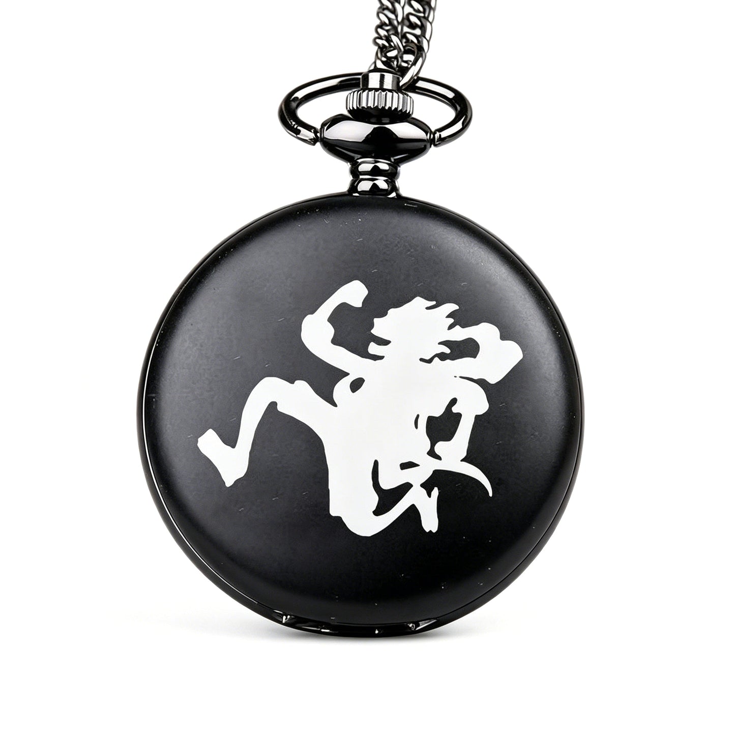 One Piece Monkey D Luffy Whitebeard Pocket Watch, Anime Pirate Skull Quartz Necklace Watch