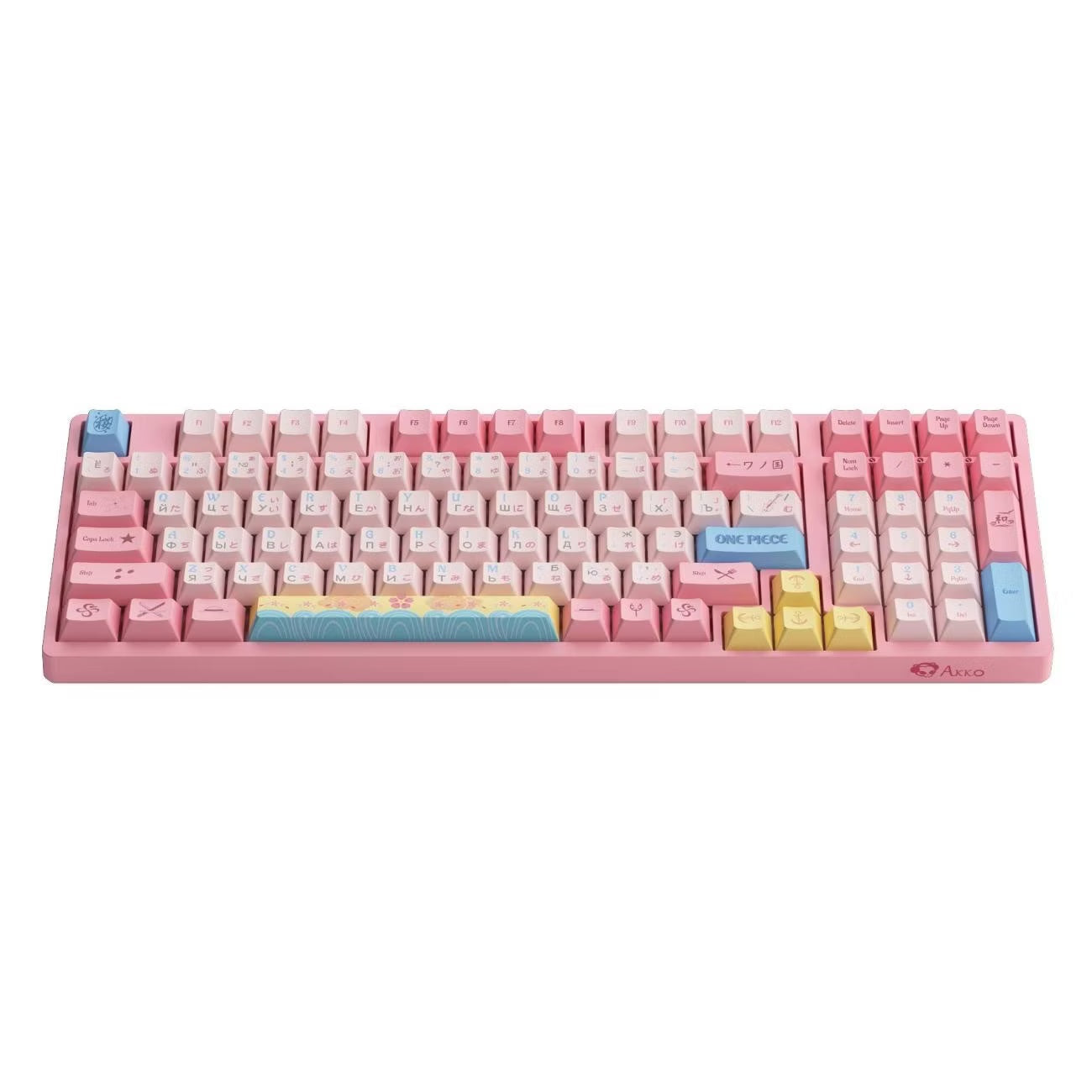 One Piece Chopper Pink Mechanical Keyboard, 108-Key RGB Backlit Gaming Keyboard