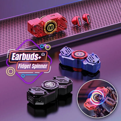 Marvel Iron Man Captain America Fidget Spinner TWS Bluetooth 5.4 Earbuds, Zinc Alloy Mecha Magnetic Flip Wireless Earphones