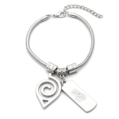 Naruto Leaf Village & Anti-Leaf Symbol Bracelet - Anime Cosplay Jewelry