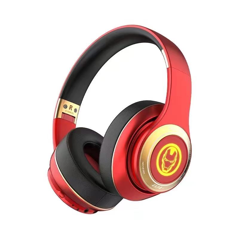 Marvel Iron Man Captain America Gaming Headphones, Bluetooth 5.3 Over-Ear Headset with RGB Light