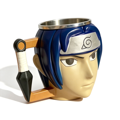 Naruto Shippuden Character 3D Sculpted Mug, Stainless Steel Lined Anime Coffee Cup, Collectible Anime Drinkware for Fan