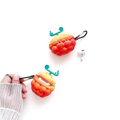 One Piece Luffy Ace Devil Fruit AirPods Case, 3D Silicone Earbuds Protective Cover with Keychain
