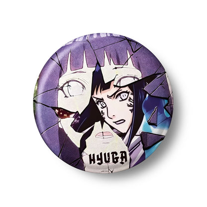 Naruto Uzumaki Sasuke Uchiha Cracked Anime Button Pins, 58mm Character Metal Brooch Badges for Backpack Clothing