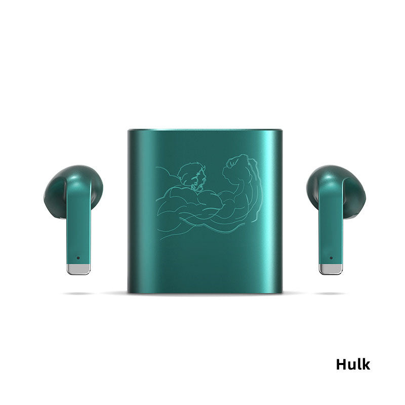 Marvel Hulk Thanos Black Panther Iron Man Captain America TWS Earbuds, Bluetooth 5.1 Wireless Earphones with Fast Charging