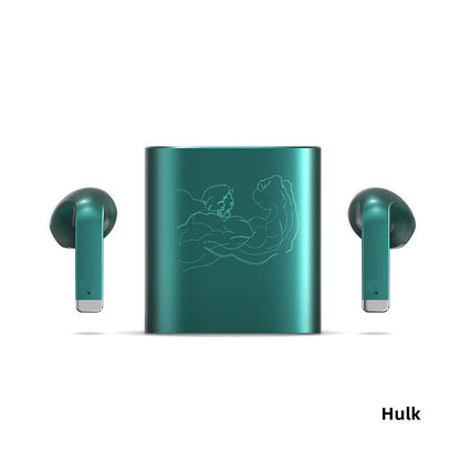 Marvel Hulk Thanos Black Panther Iron Man Captain America TWS Earbuds, Bluetooth 5.1 Wireless Earphones with Fast Charging