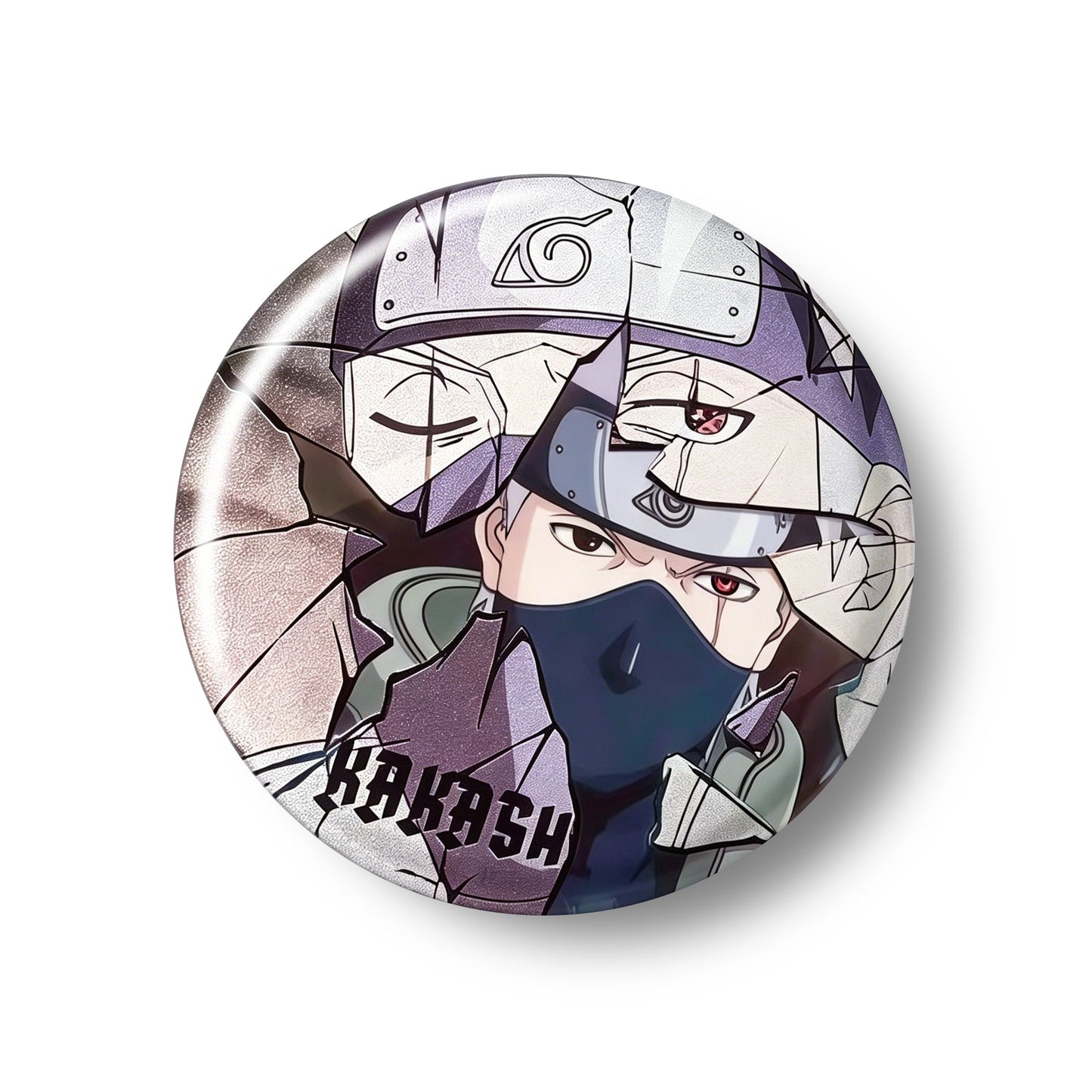 Naruto Uzumaki Sasuke Uchiha Cracked Anime Button Pins, 58mm Character Metal Brooch Badges for Backpack Clothing