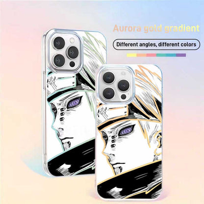 Naruto Pain Yahiko Anime Phone Case, Laser Gradient Shockproof Protective Cover for iPhone