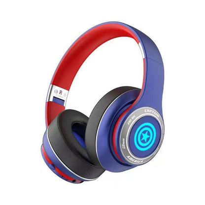 Marvel Iron Man Captain America Gaming Headphones, Bluetooth 5.3 Over-Ear Headset with RGB Light