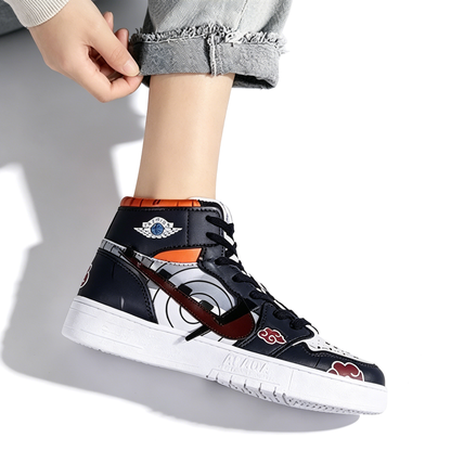 Naruto Pain Yahiko Anime High Top Sneakers, Akatsuki Graphic Casual Streetwear Shoes