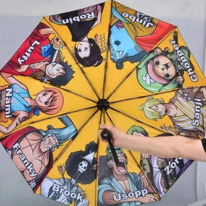 One Piece Luffy Zoro Automatic Folding Umbrella, Anime UV Protection Umbrella