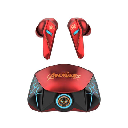 Marvel Avengers Iron Man Captain America Spider-Man TWS Wireless Gaming Earbuds Low Latency Bluetooth 5.0 Noise Reduction HIFI Stereo In Ear Headphones With LED Light Touch Control For Mobile Gaming