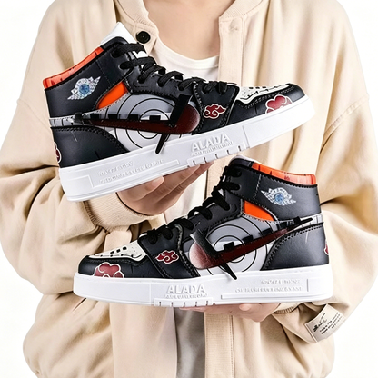 Naruto Pain Yahiko Anime High Top Sneakers, Akatsuki Graphic Casual Streetwear Shoes