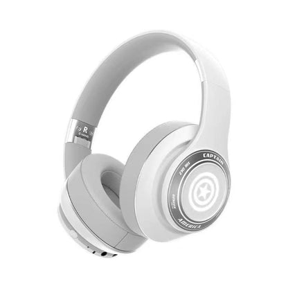 Marvel Iron Man Captain America Gaming Headphones, Bluetooth 5.3 Over-Ear Headset with RGB Light