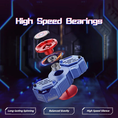 Marvel Iron Man Captain America Fidget Spinner TWS Bluetooth 5.4 Earbuds, Zinc Alloy Mecha Magnetic Flip Wireless Earphones