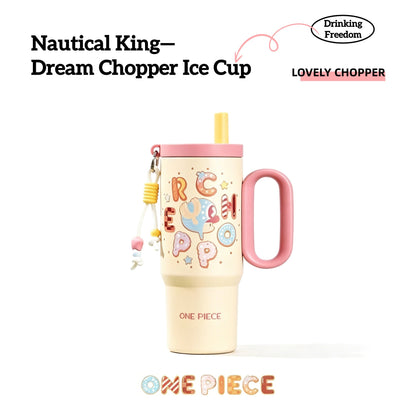 One Piece Tony Tony Chopper 720ml Insulated Tumbler, Anime Stainless Steel Iced Coffee Cup with Keychain