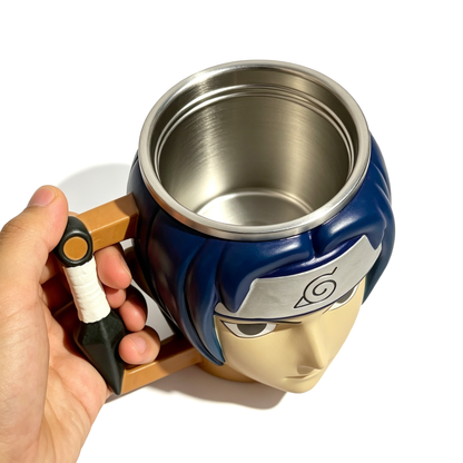 Naruto Shippuden Character 3D Sculpted Mug, Stainless Steel Lined Anime Coffee Cup, Collectible Anime Drinkware for Fan