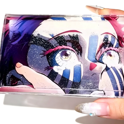 Demon Slayer Akaza Snowflake Changing Acrylic Shaker - Anime 3D Quicksand Collectible Card
