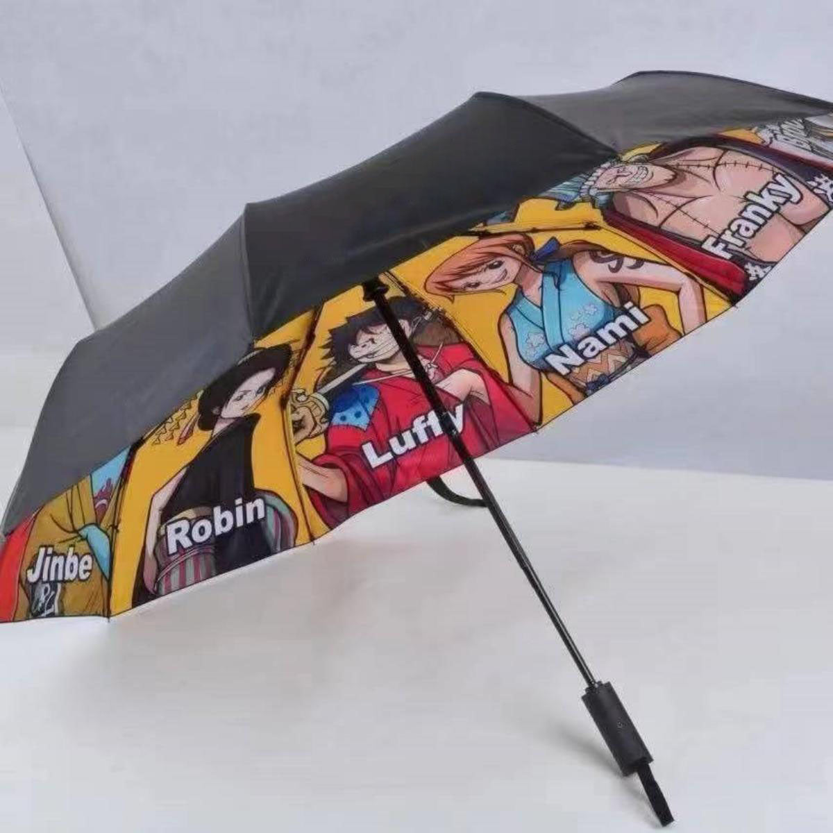One Piece Luffy Zoro Automatic Folding Umbrella, Anime UV Protection Umbrella