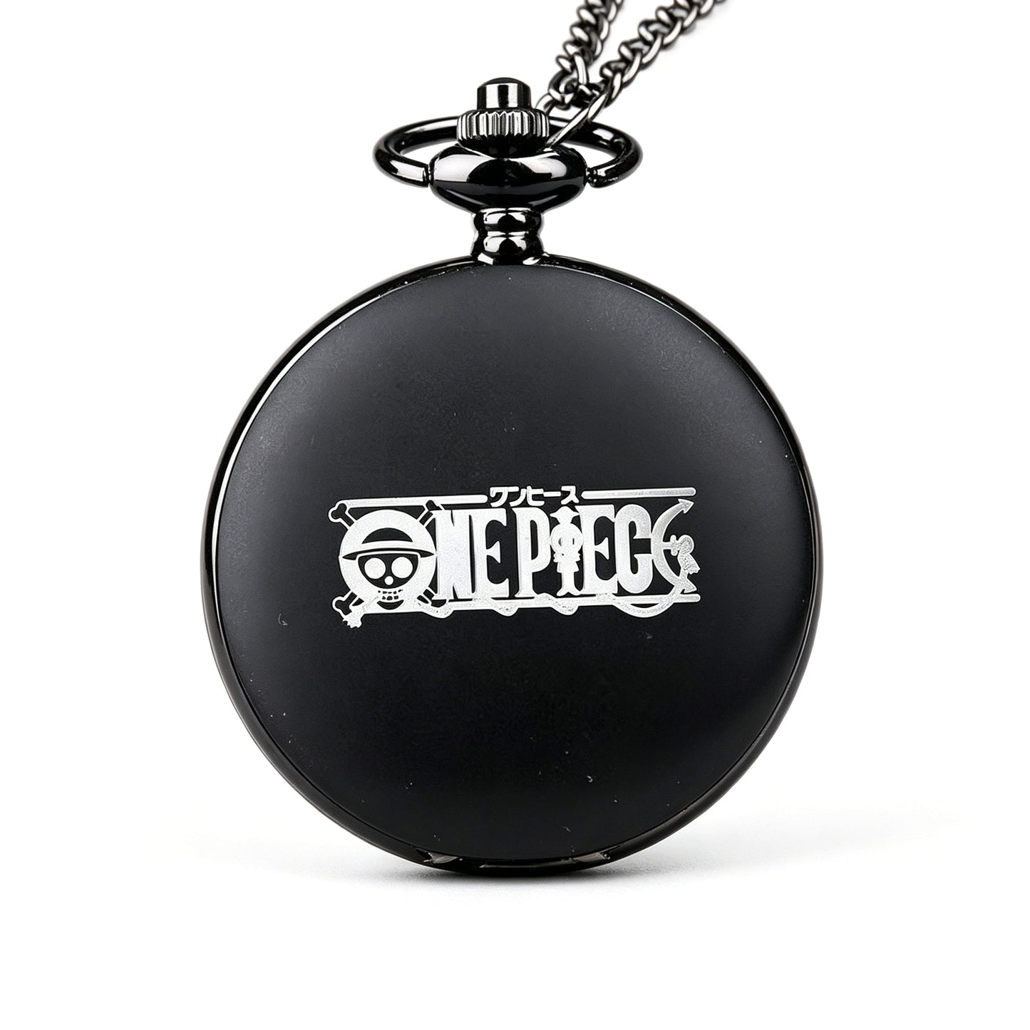 One Piece Monkey D Luffy Whitebeard Pocket Watch, Anime Pirate Skull Quartz Necklace Watch
