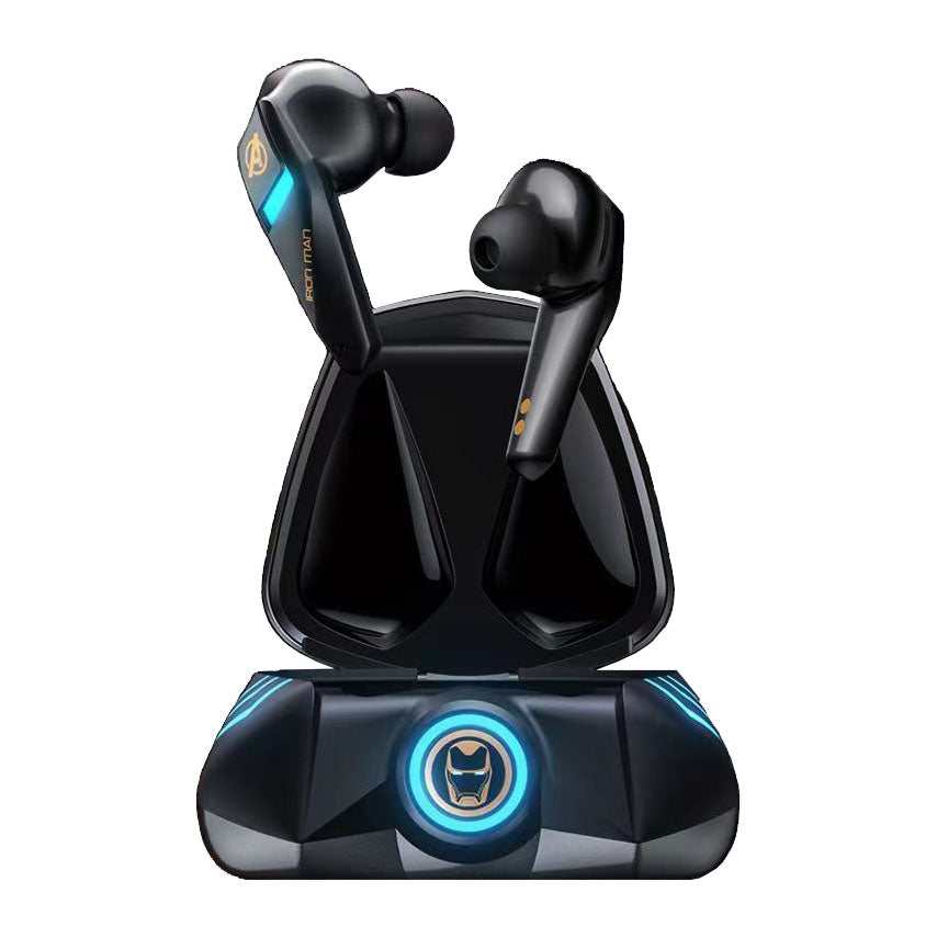 Marvel Avengers Iron Man Captain America Spider-Man TWS Wireless Gaming Earbuds Low Latency Bluetooth 5.0 Noise Reduction HIFI Stereo In Ear Headphones With LED Light Touch Control For Mobile Gaming