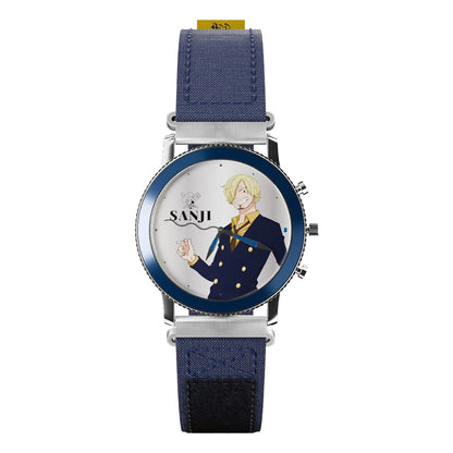 One Piece Luffy Zoro Nami Chopper Blind Box Wrist Watch, Anime Character Quartz Watch with Polyester Strap, Collectible Random Mystery Box Wristwatch Gift for Anime Fans