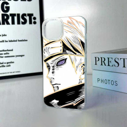 Naruto Pain Yahiko Anime Phone Case, Laser Gradient Shockproof Protective Cover for iPhone