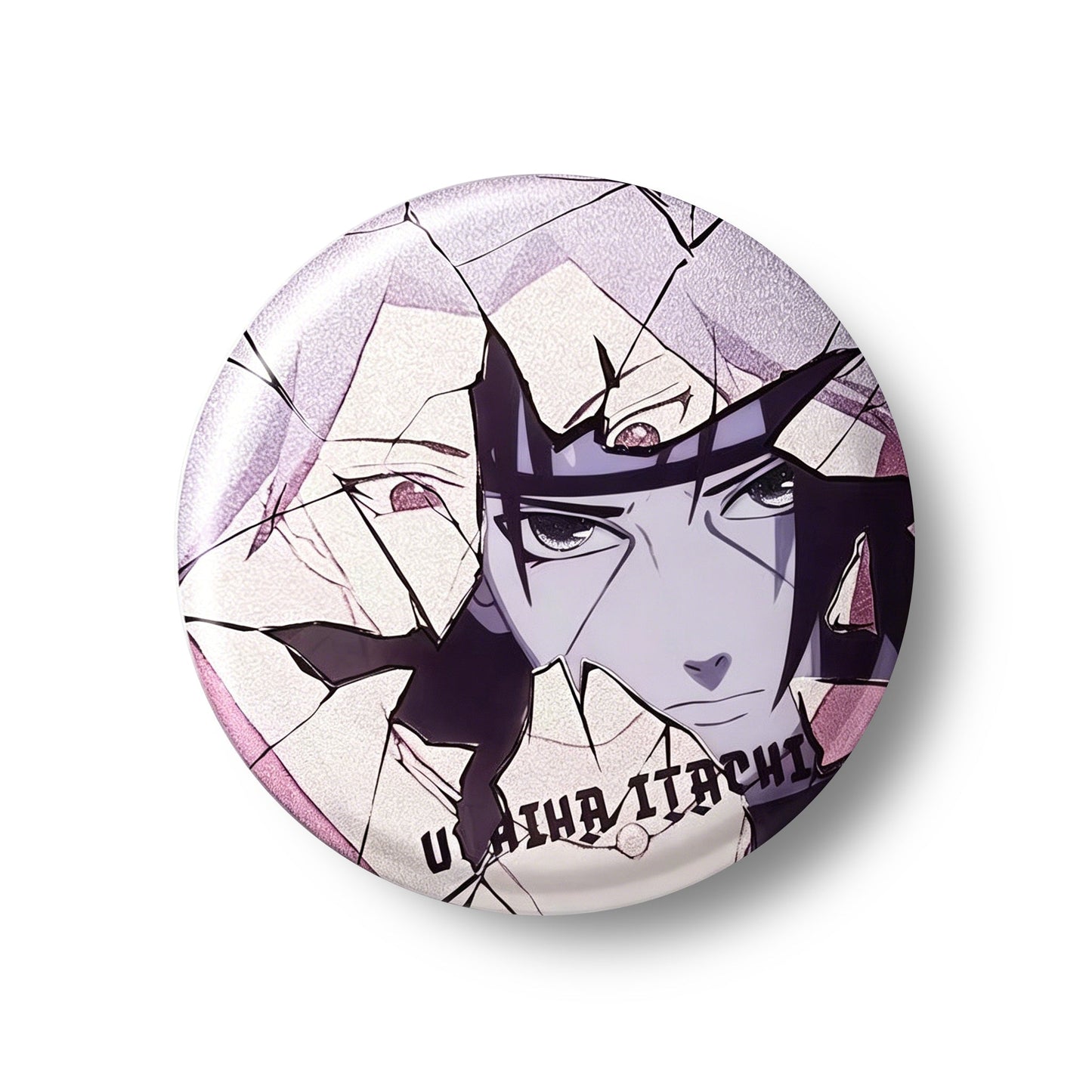 Naruto Uzumaki Sasuke Uchiha Cracked Anime Button Pins, 58mm Character Metal Brooch Badges for Backpack Clothing