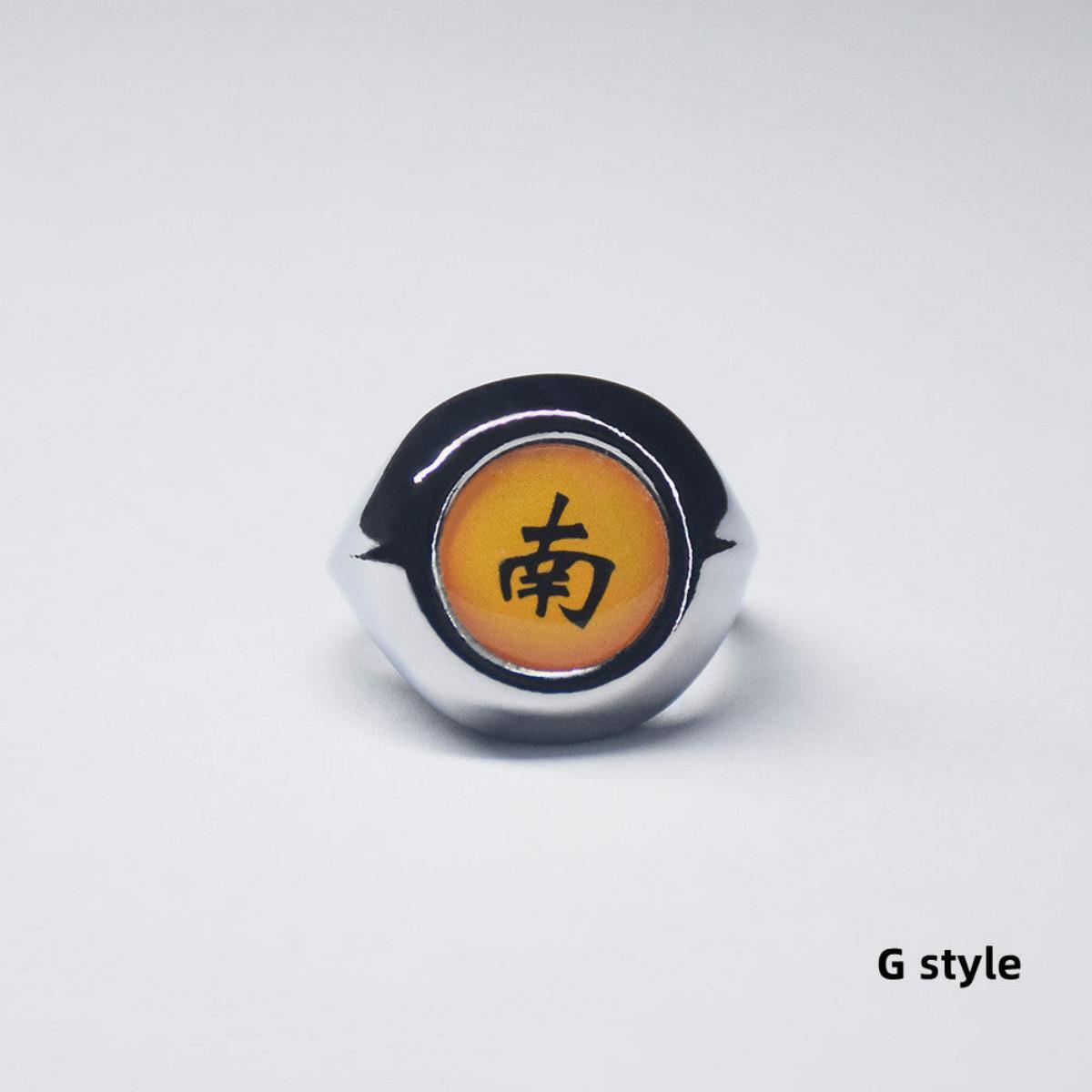 Naruto Itachi Pain Akatsuki Ring Set, 10Pcs Anime Akatsuki Symbol Rings with Necklace Gift Box