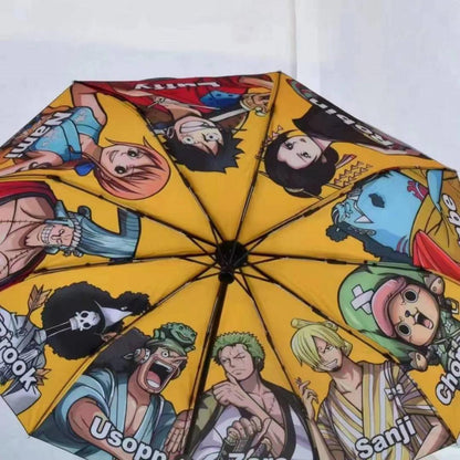 One Piece Luffy Zoro Automatic Folding Umbrella, Anime UV Protection Umbrella